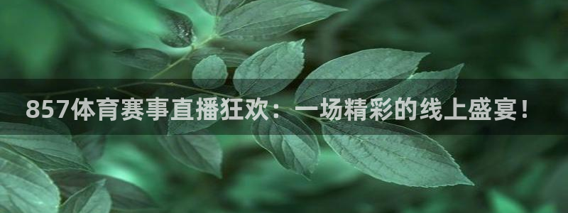 857体育赛事直播狂欢：一场精彩的线上盛宴！