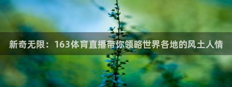 新奇无限：163体育直播带你领略世界各地的风土人情