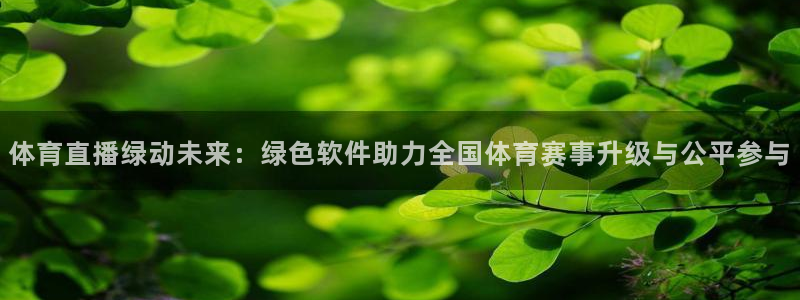 体育直播绿动未来：绿色软件助力全国体育赛事升级与公平参与
